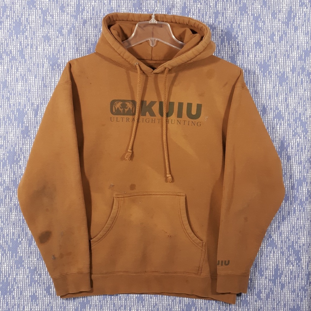 KUIU Hoodie Sweatshirt Pullover Size Large Brown Ultralight Hunting